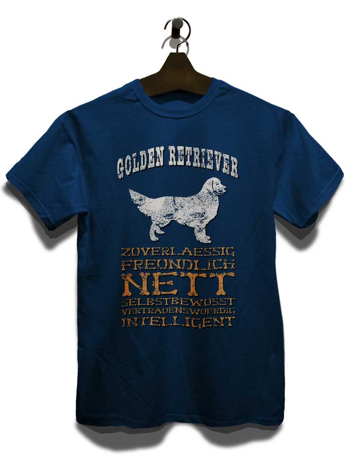 hund-golden-retriever-t-shirt dunkelblau 3