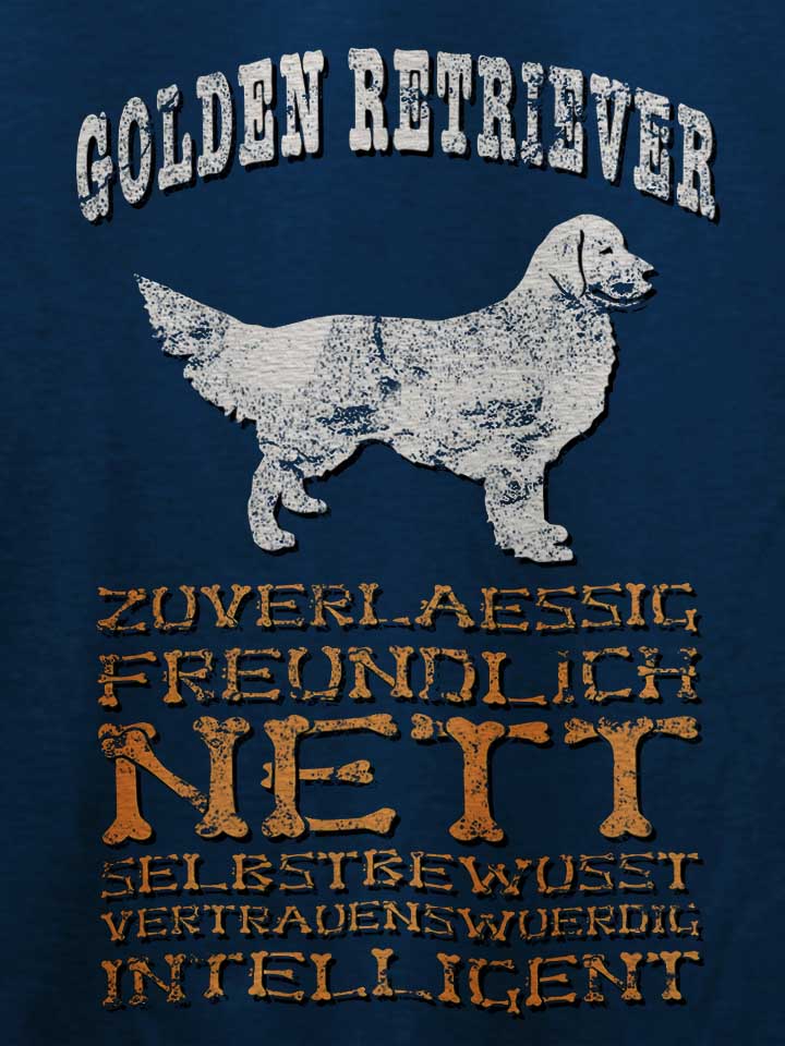 hund-golden-retriever-t-shirt dunkelblau 4