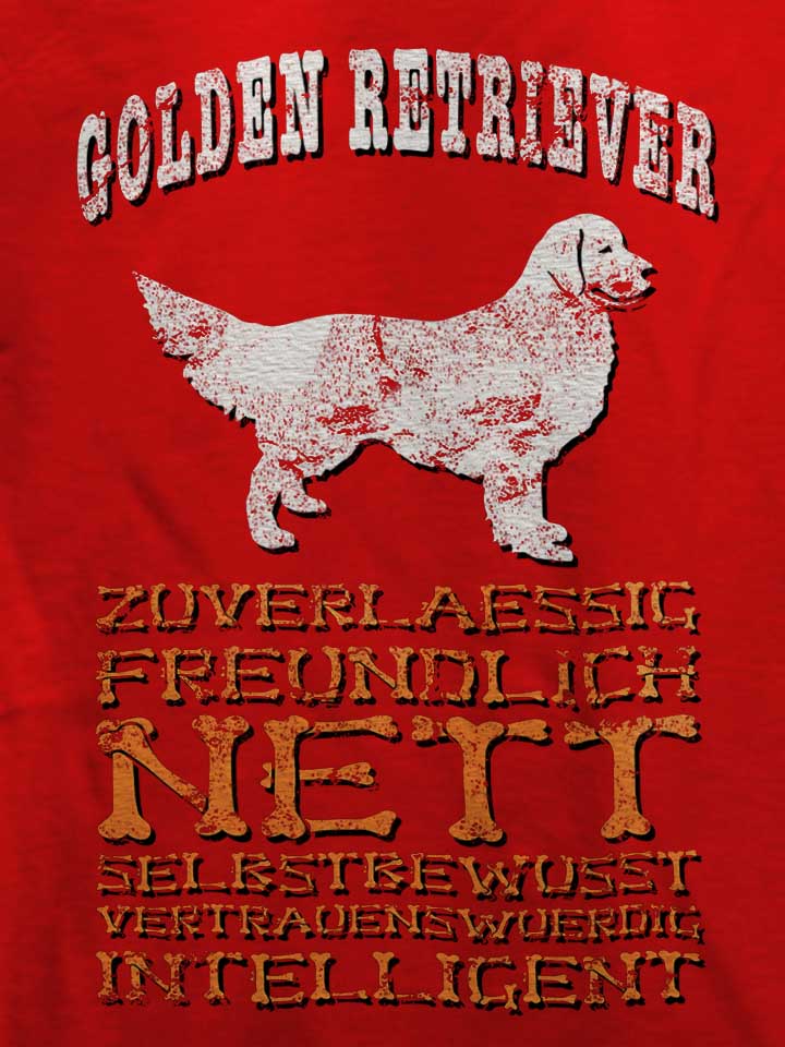 hund-golden-retriever-t-shirt rot 4