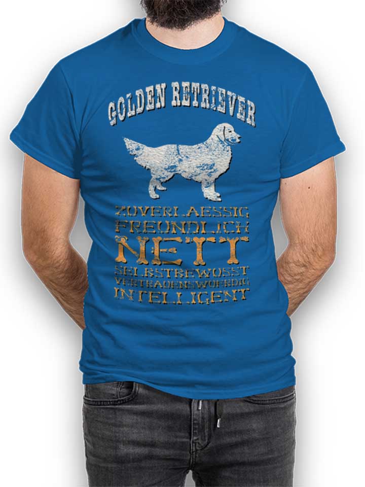 Hund Golden Retriever T-Shirt blu-royal L