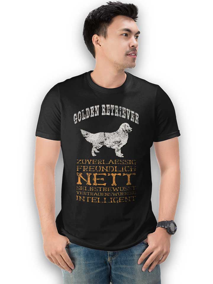 hund-golden-retriever-t-shirt schwarz 2