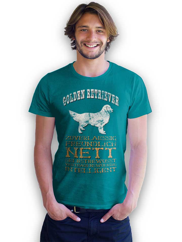 hund-golden-retriever-t-shirt tuerkis 2