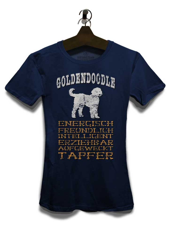 hund-goldendoodle-damen-t-shirt dunkelblau 3