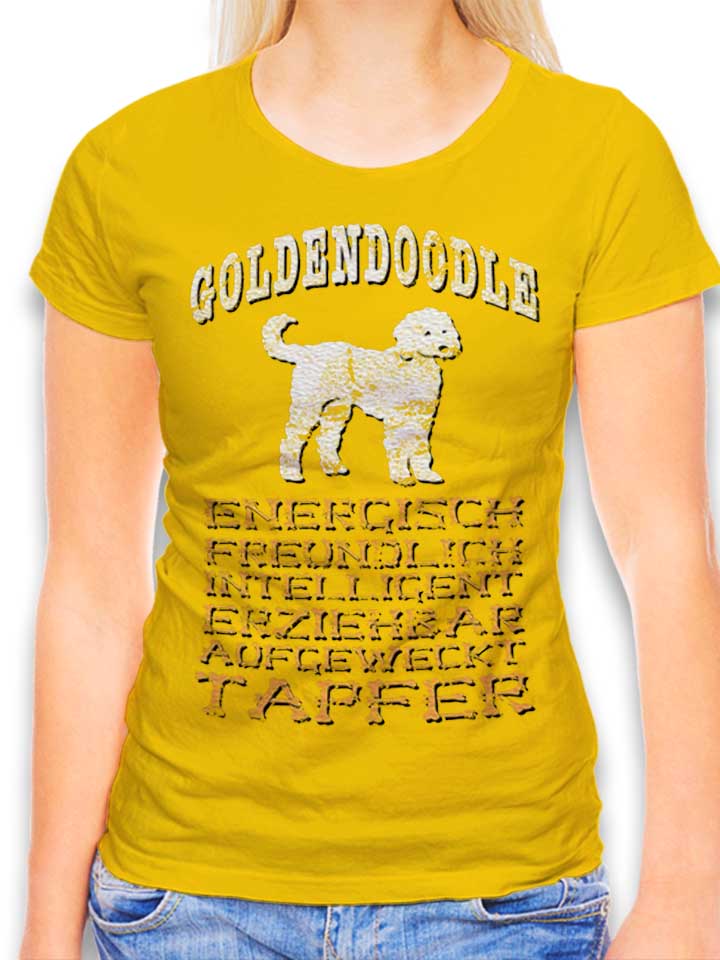 hund-goldendoodle-damen-t-shirt gelb 1