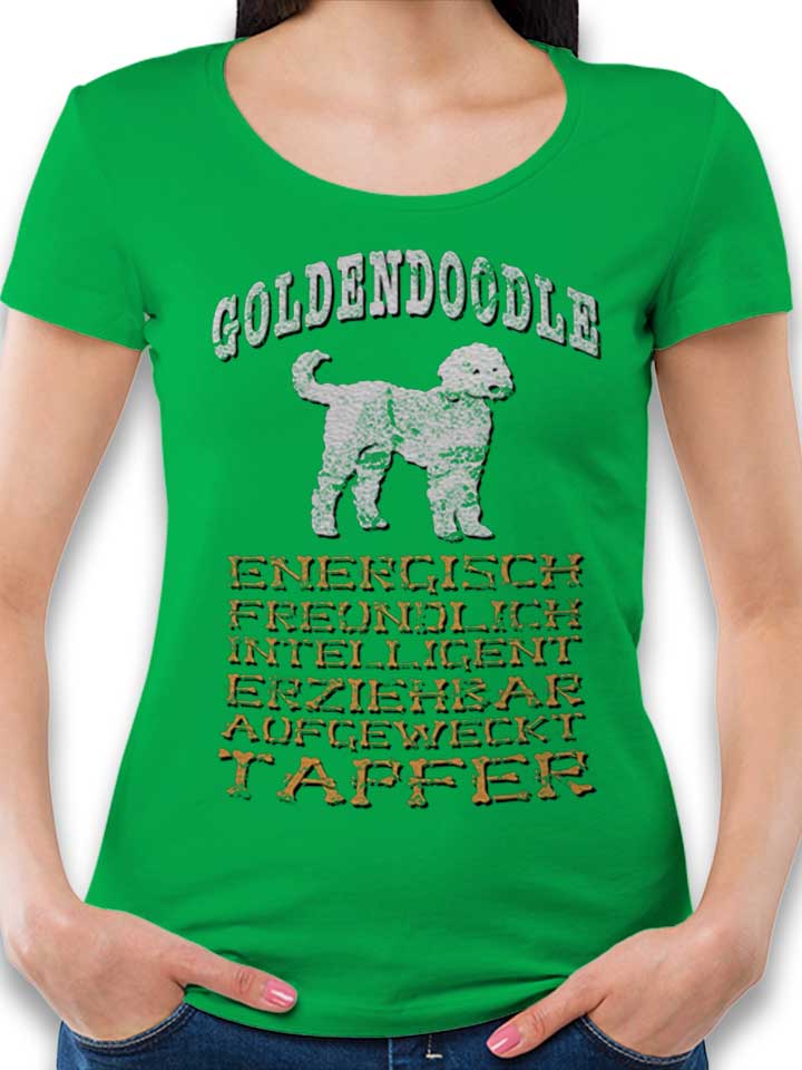 Hund Goldendoodle Camiseta Mujer verde L