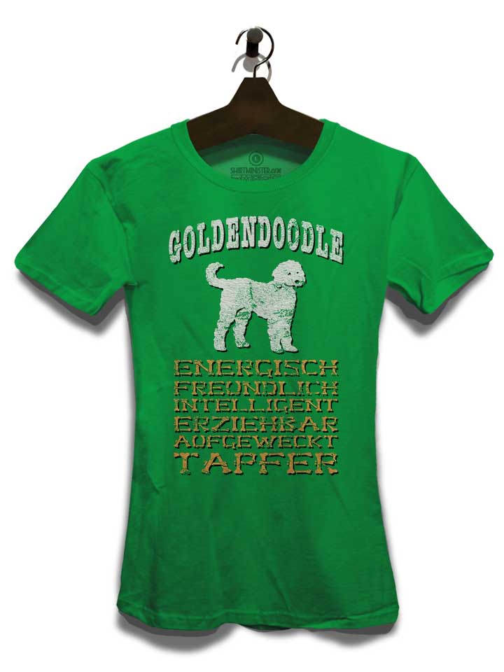 hund-goldendoodle-damen-t-shirt gruen 3