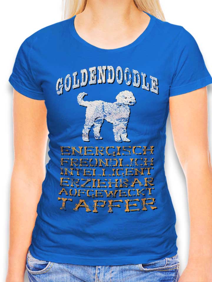 Hund Goldendoodle Damen T-Shirt royal L