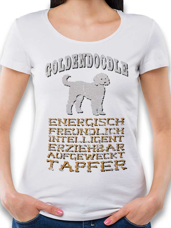hund-goldendoodle-damen-t-shirt weiss 1