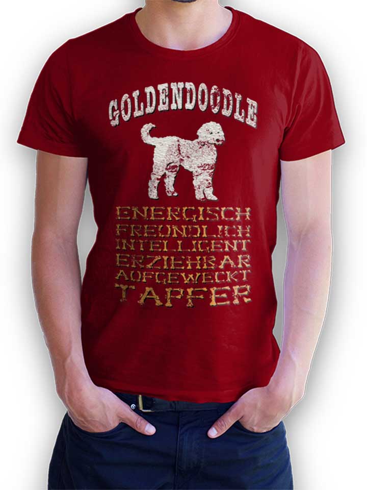 Hund Goldendoodle T-Shirt maroon L