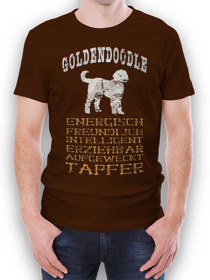 Hund Goldendoodle T-Shirt brown L