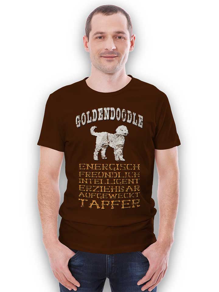 hund-goldendoodle-t-shirt braun 2