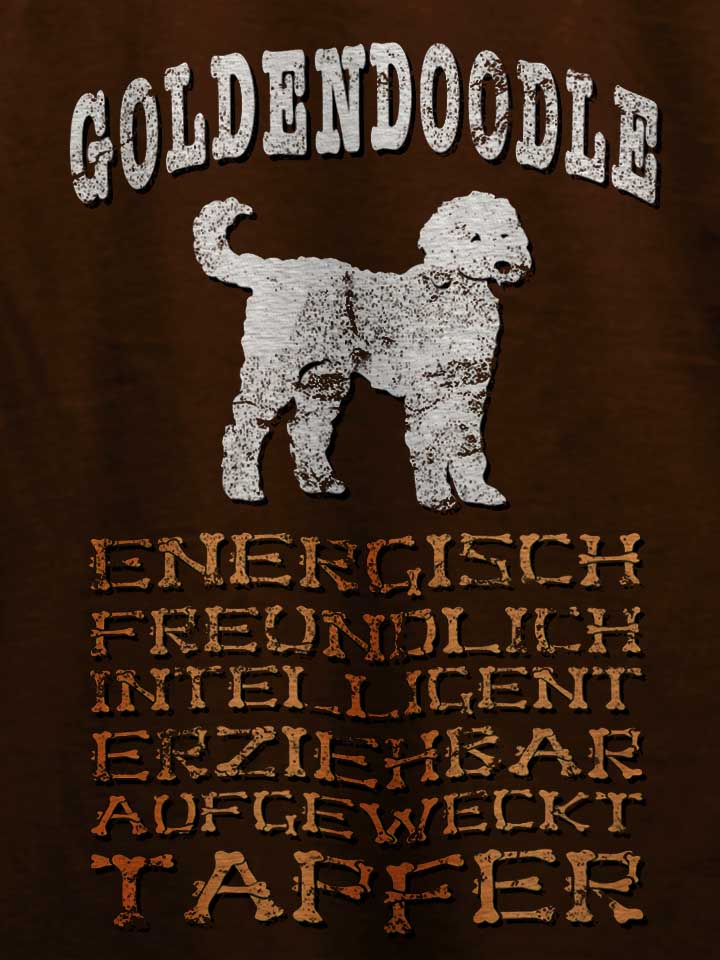 hund-goldendoodle-t-shirt braun 4