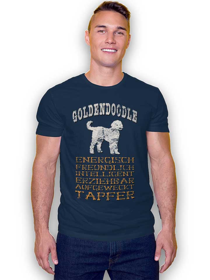 hund-goldendoodle-t-shirt dunkelblau 2