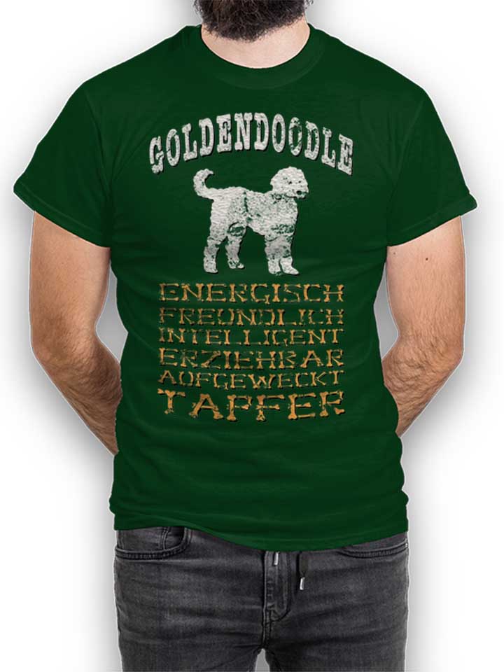 Hund Goldendoodle T-Shirt dark-green L