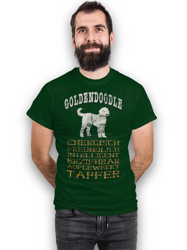 hund-goldendoodle-t-shirt dunkelgruen 2