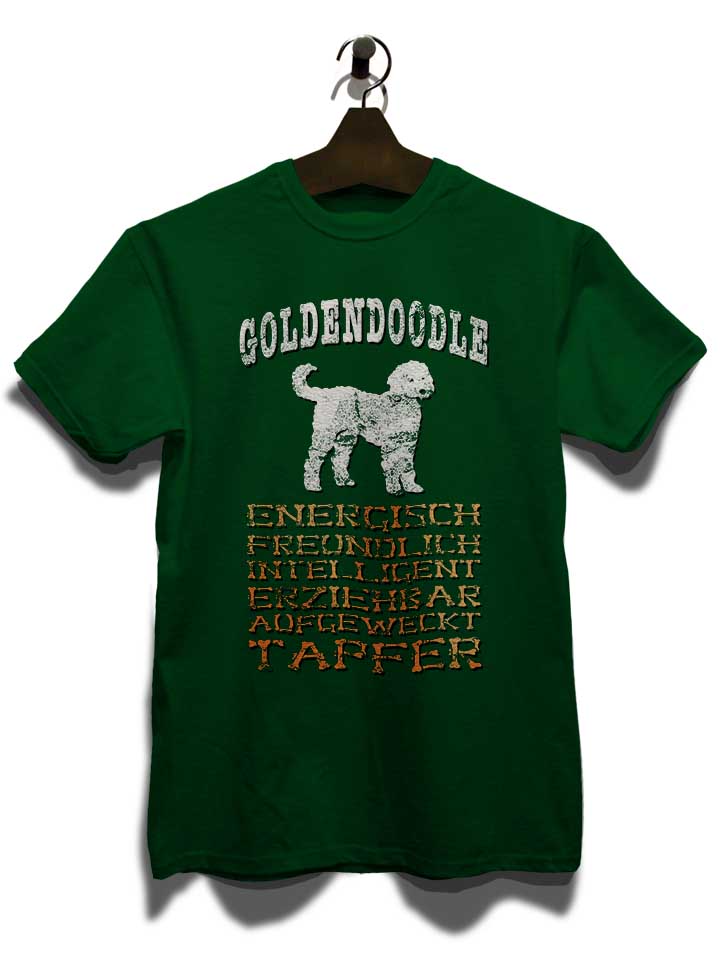 hund-goldendoodle-t-shirt dunkelgruen 3