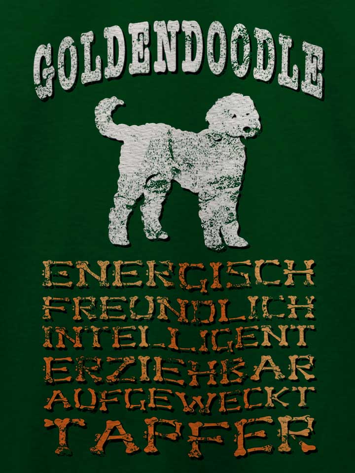 hund-goldendoodle-t-shirt dunkelgruen 4