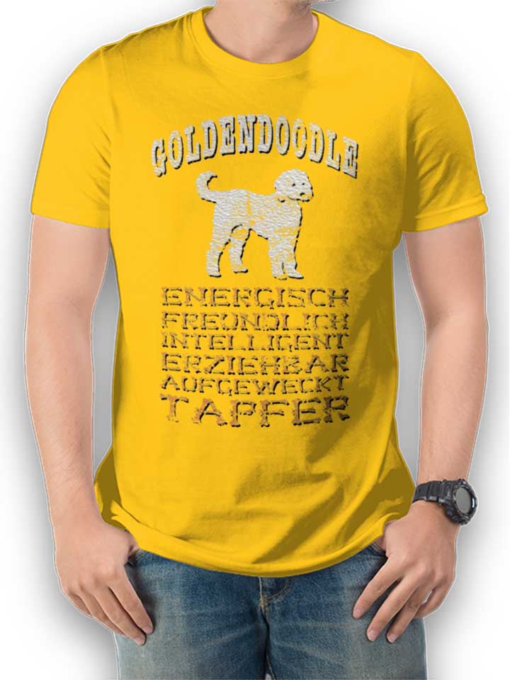 Hund Goldendoodle T-Shirt yellow L