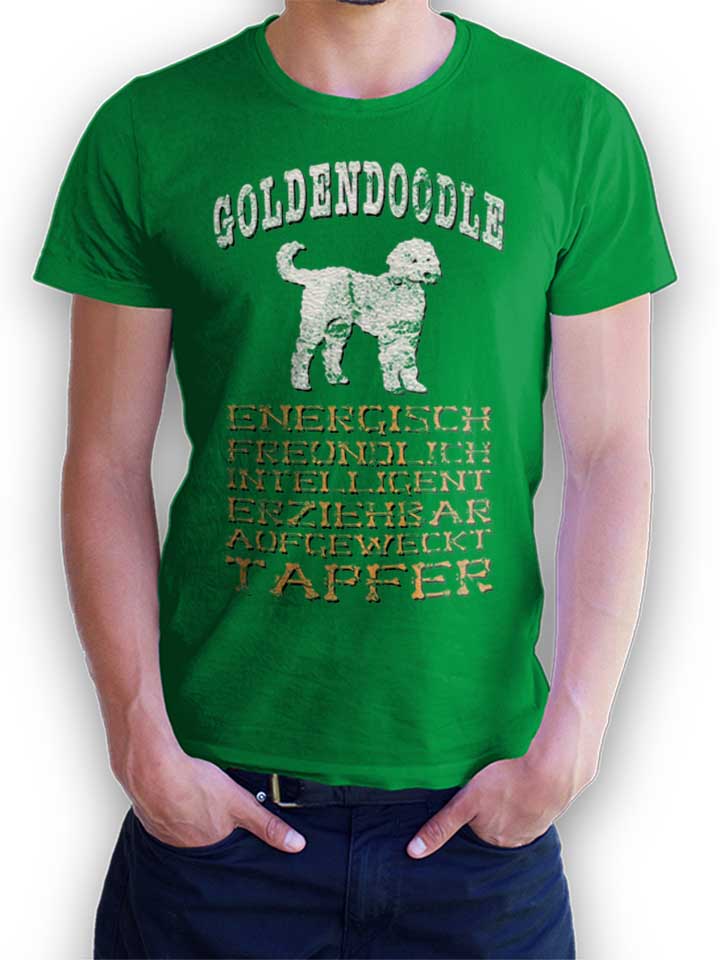 hund-goldendoodle-t-shirt gruen 1