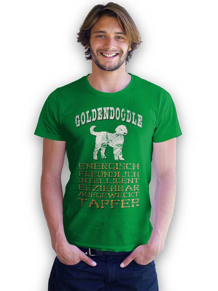 hund-goldendoodle-t-shirt gruen 2
