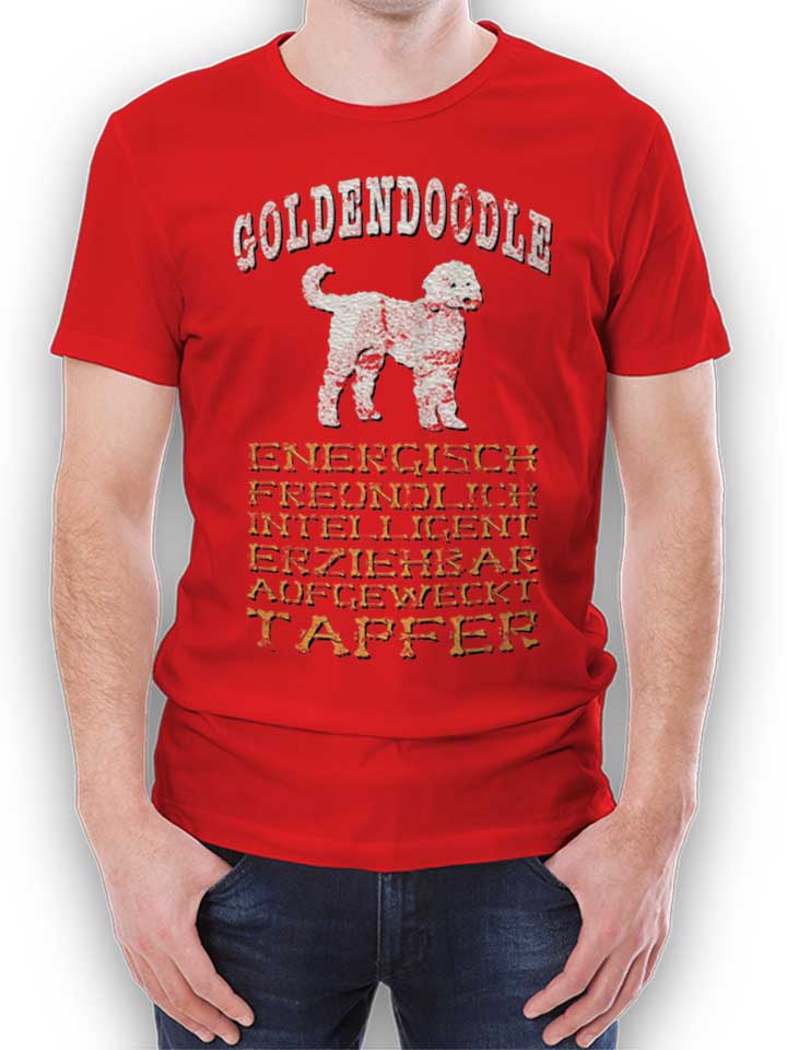 Hund Goldendoodle T-Shirt rosso L