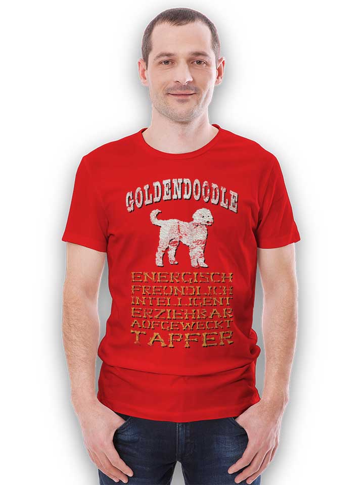hund-goldendoodle-t-shirt rot 2