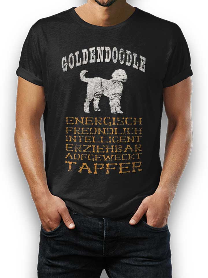 Hund Goldendoodle T-Shirt schwarz L
