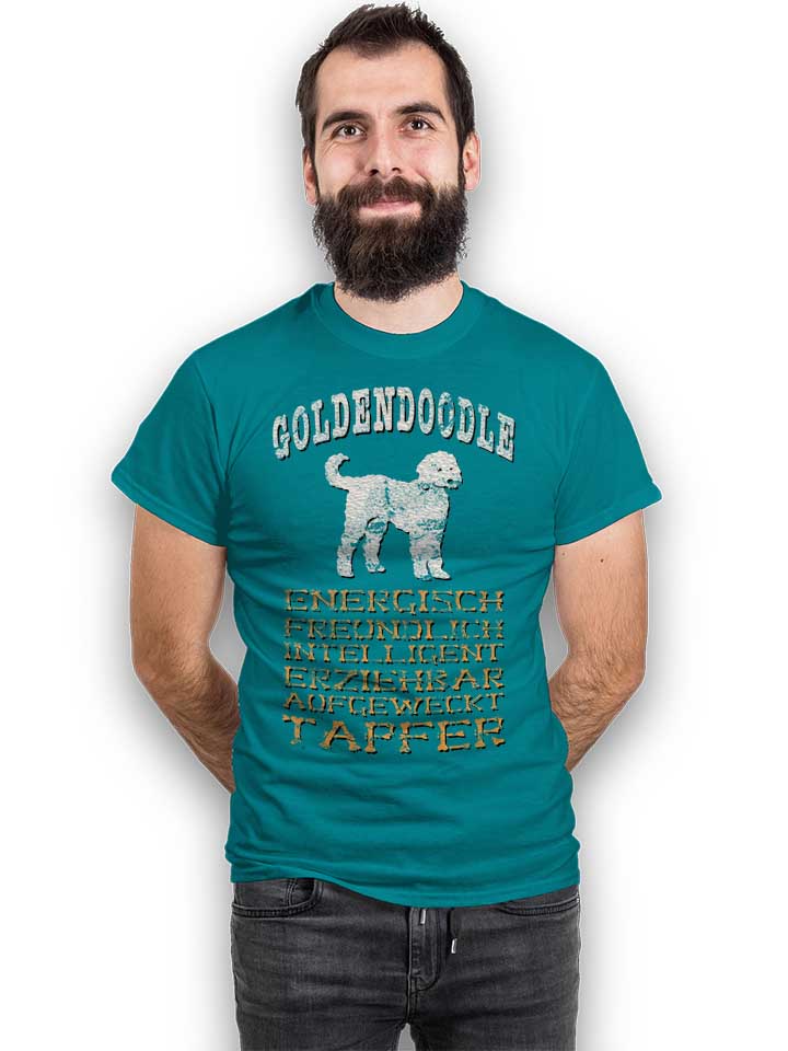 hund-goldendoodle-t-shirt tuerkis 2