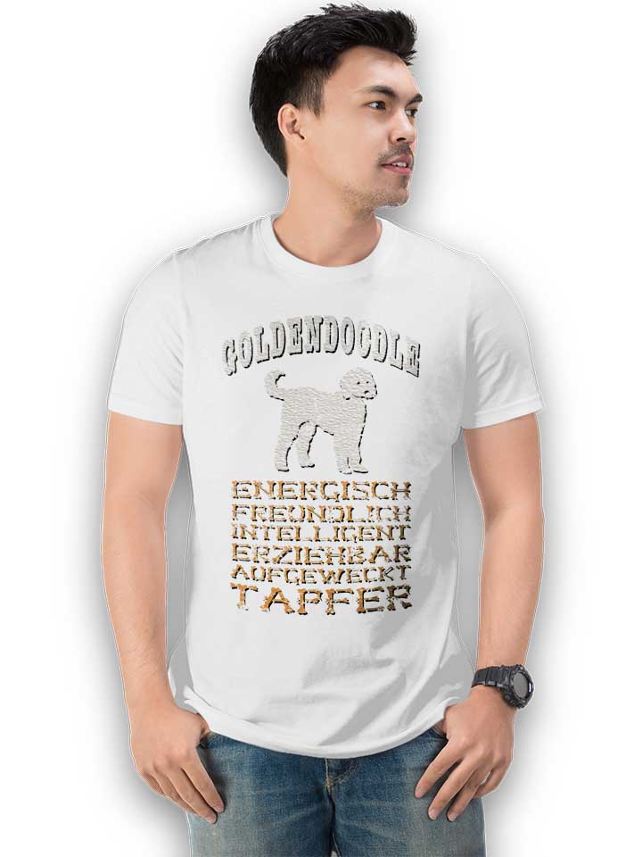 hund-goldendoodle-t-shirt weiss 2
