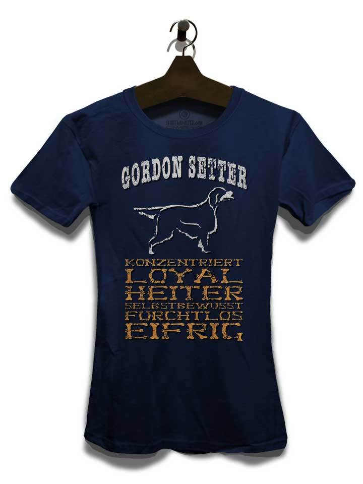 hund-gordon-setter-damen-t-shirt dunkelblau 3