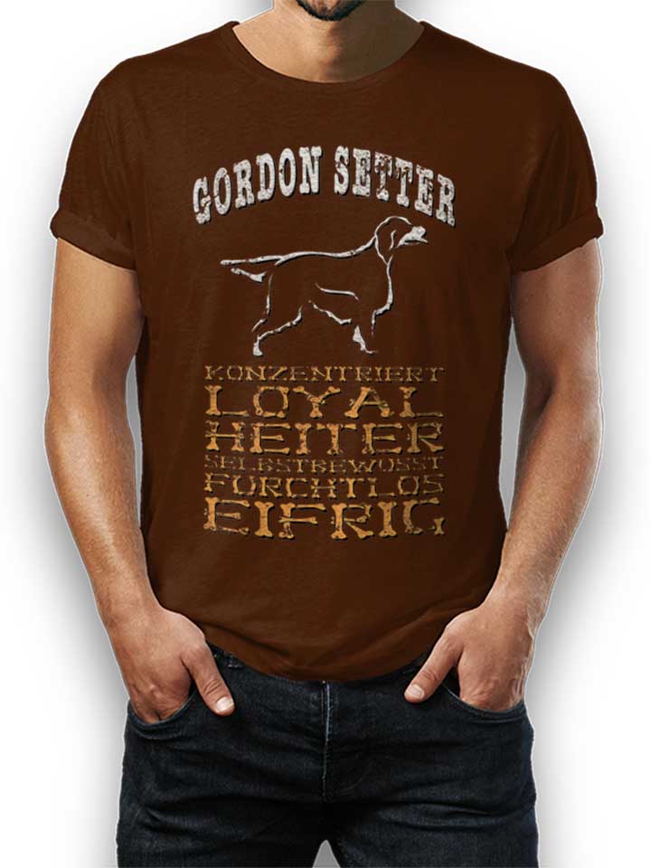 Hund Gordon Setter T-Shirt marron L