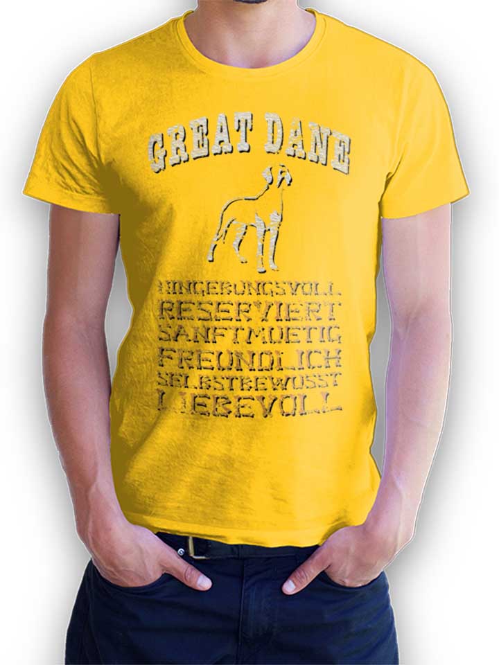 Hund Great Dane T-Shirt gelb L