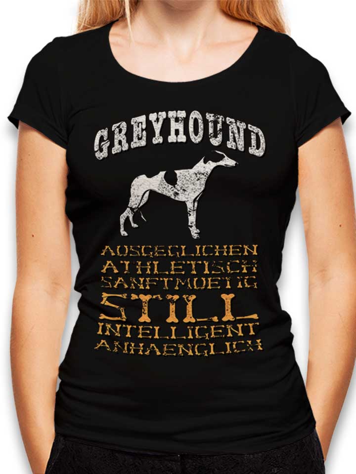 Hund Greyhound Womens T-Shirt black L