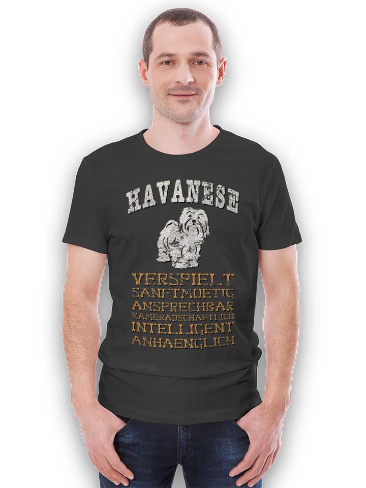 hund-havanese-t-shirt dunkelgrau 2