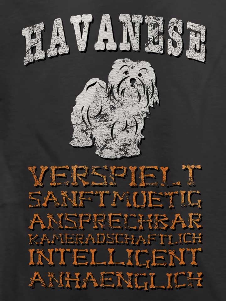 hund-havanese-t-shirt dunkelgrau 4