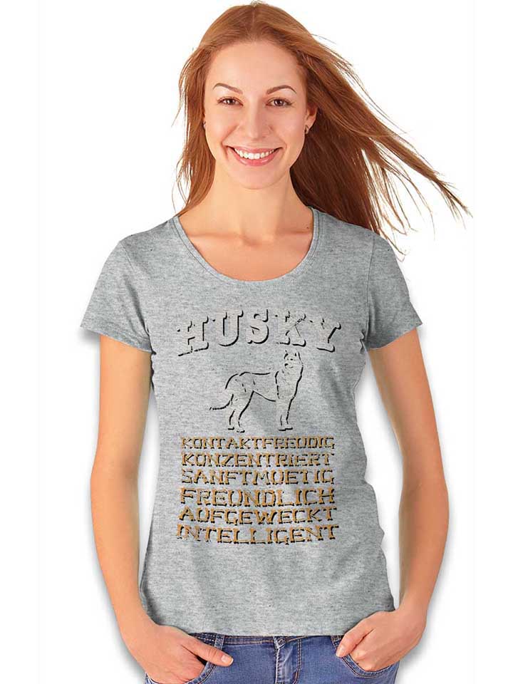 hund-husky-damen-t-shirt grau-meliert 2