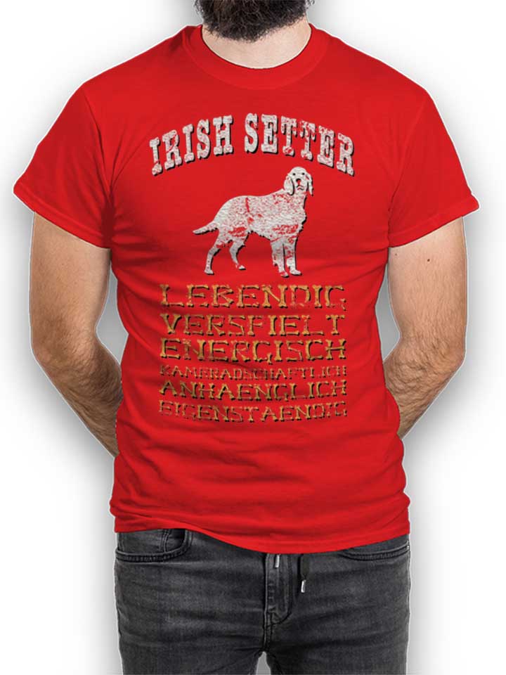 hund-irish-setter-t-shirt rot 1