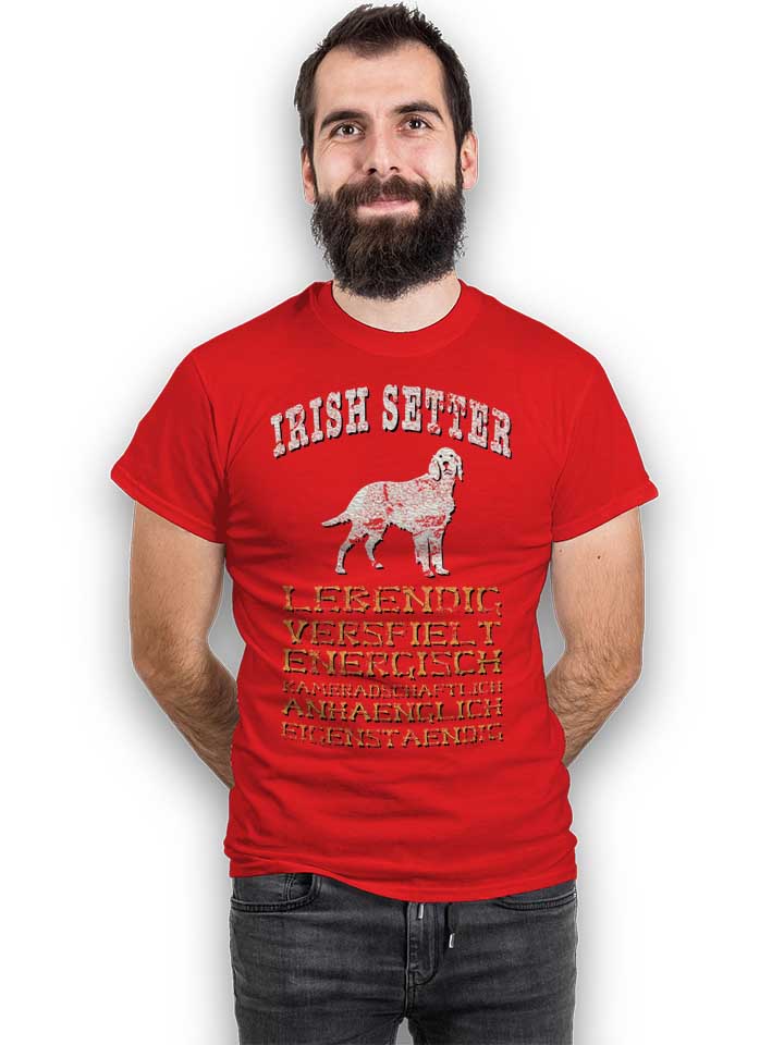 hund-irish-setter-t-shirt rot 2