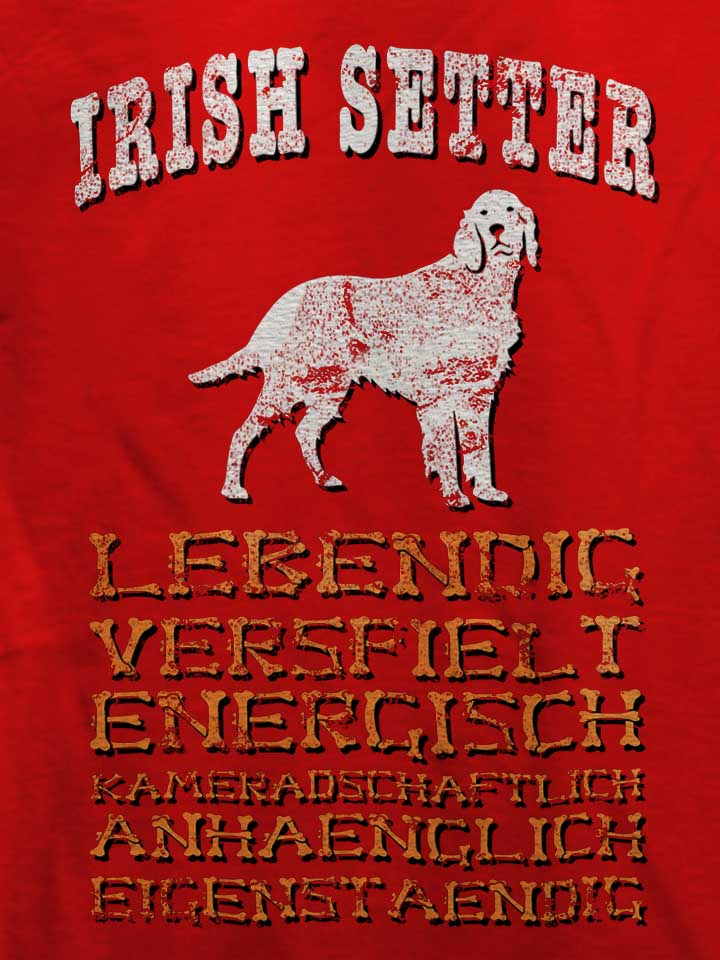 hund-irish-setter-t-shirt rot 4