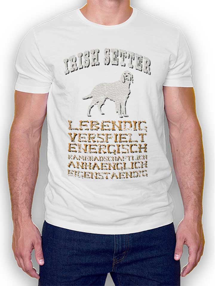 hund-irish-setter-t-shirt weiss 1