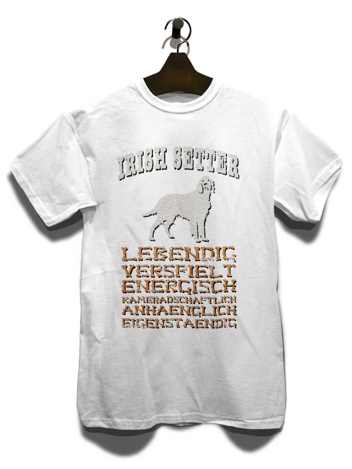 hund-irish-setter-t-shirt weiss 3