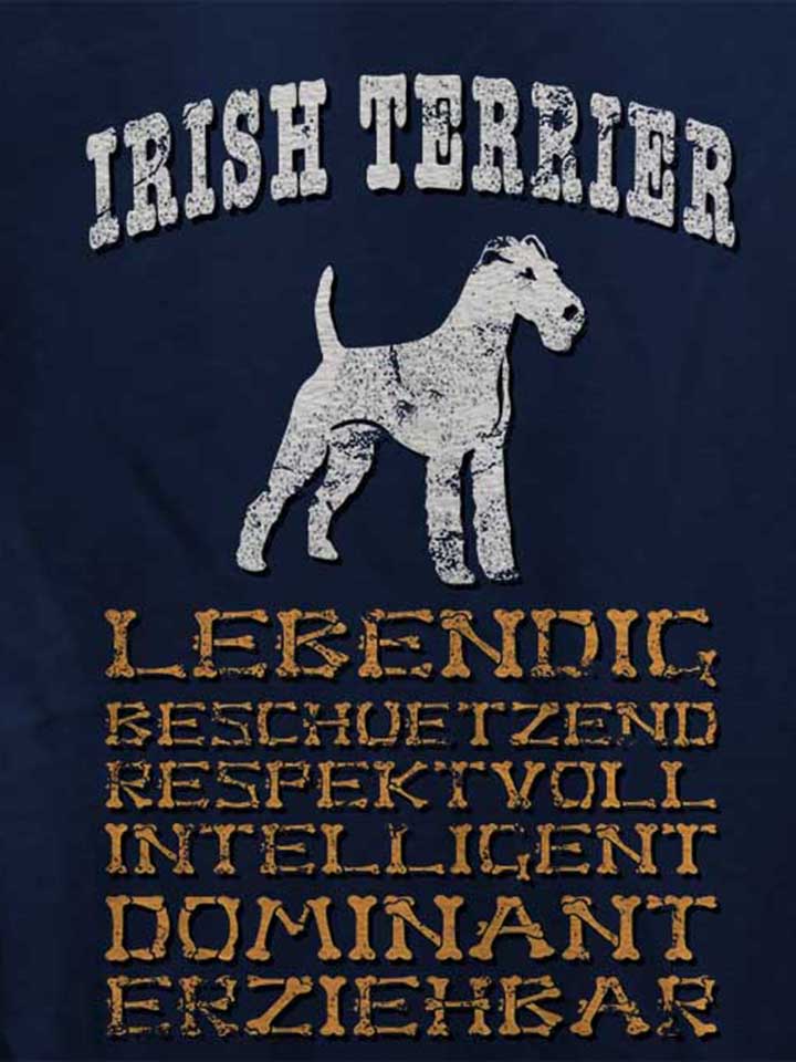 hund-irish-terrier-damen-t-shirt dunkelblau 4