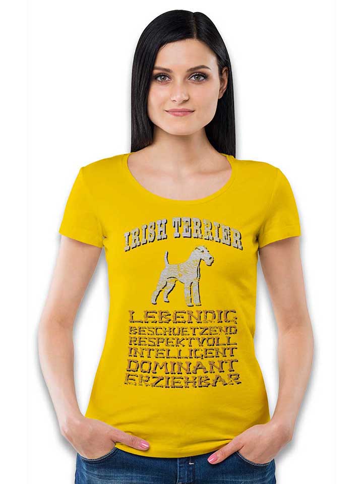 hund-irish-terrier-damen-t-shirt gelb 2