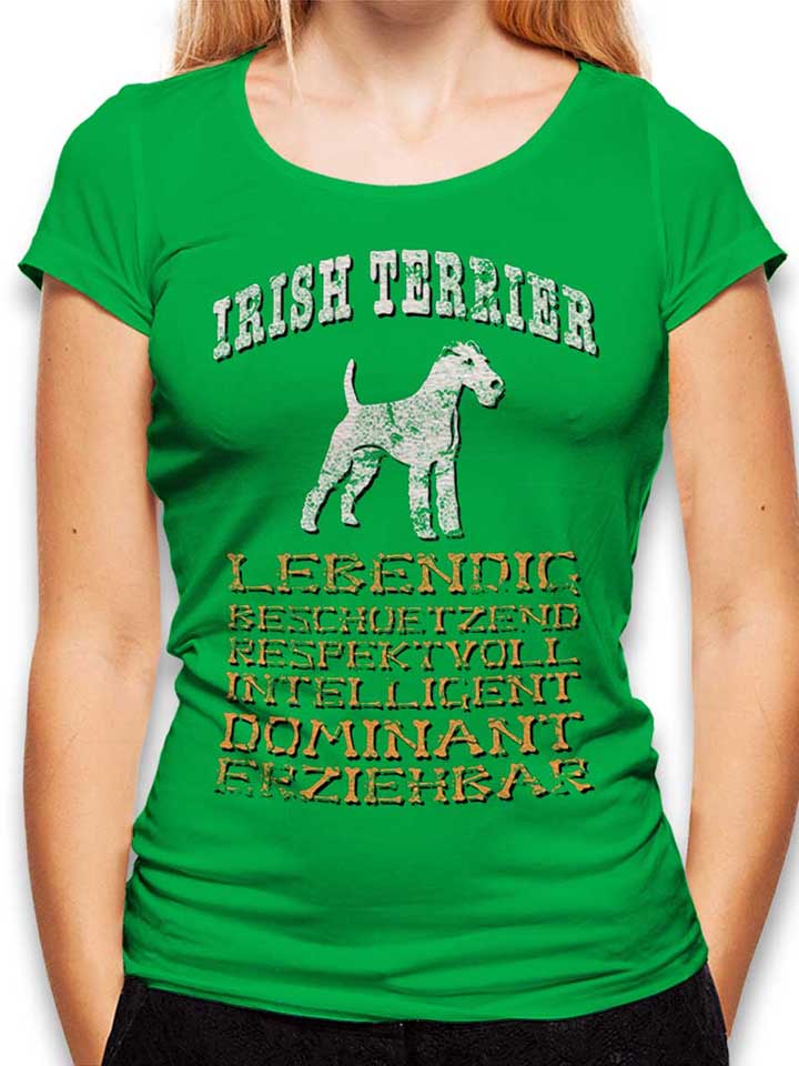 Hund Irish Terrier Damen T-Shirt gruen L