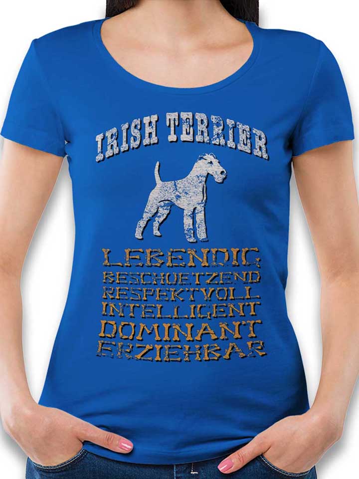 hund-irish-terrier-damen-t-shirt royal 1