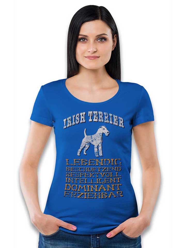 hund-irish-terrier-damen-t-shirt royal 2