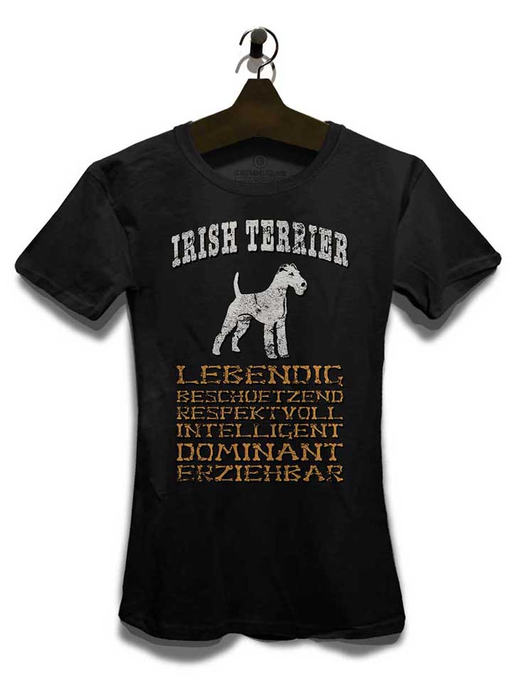 hund-irish-terrier-damen-t-shirt schwarz 3