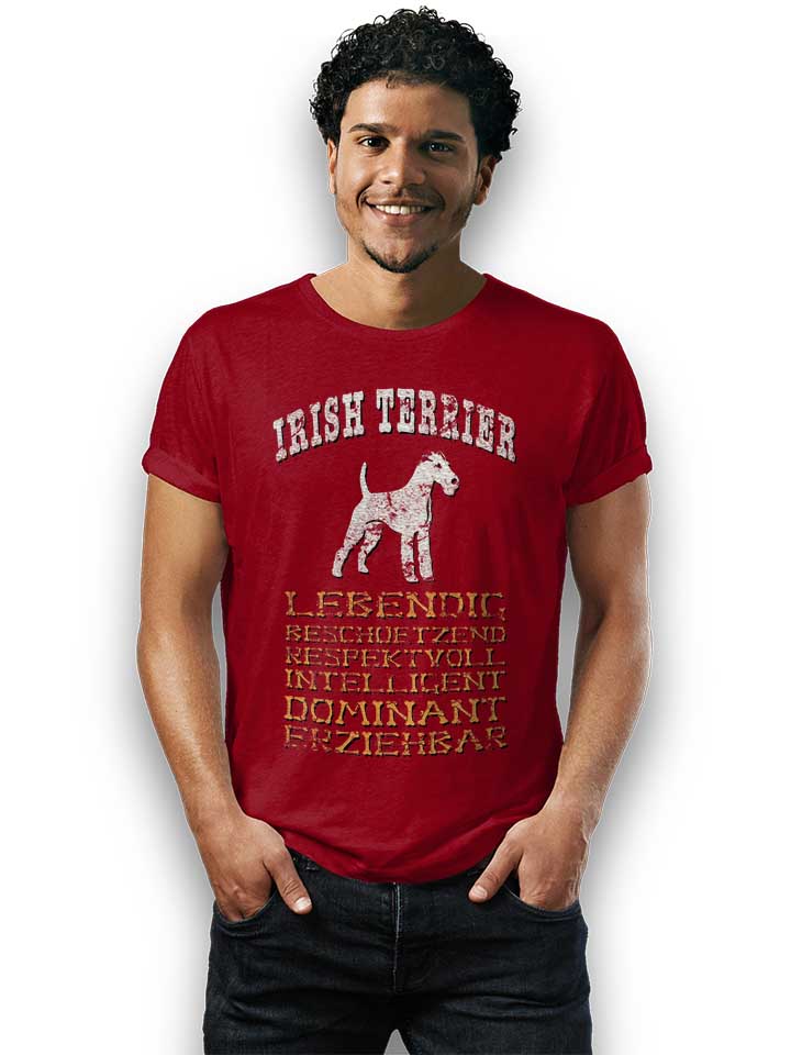 hund-irish-terrier-t-shirt bordeaux 2