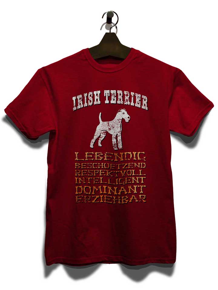 hund-irish-terrier-t-shirt bordeaux 3