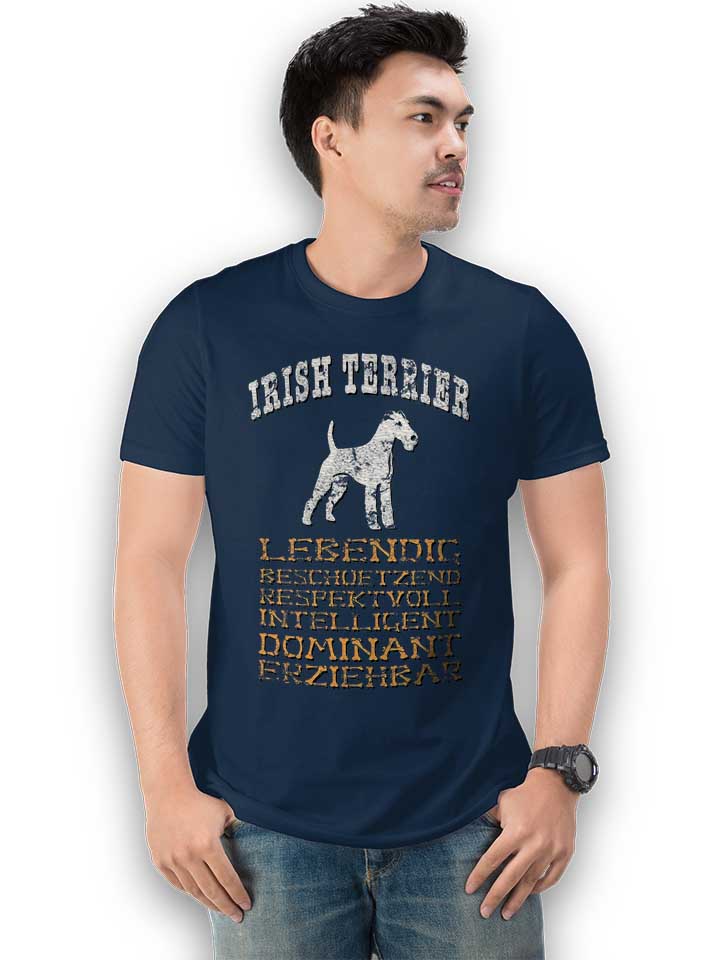 hund-irish-terrier-t-shirt dunkelblau 2